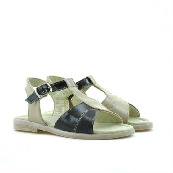Småbørnssandaler 40c lak beige+sort