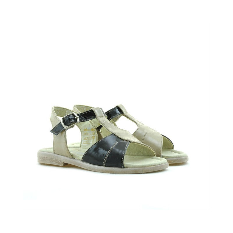 Småbørnssandaler 40c lak beige+sort
