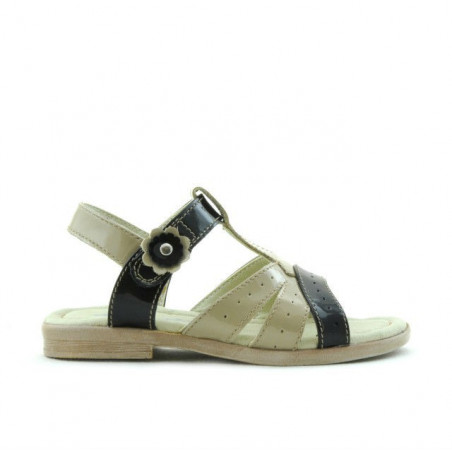 Småbørnssandaler 18c lak beige+sort