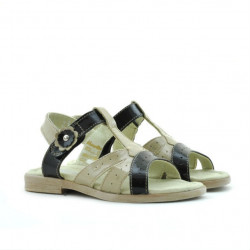 Småbørnssandaler 18c lak beige+sort