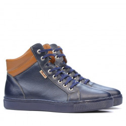 Herre støvler 4103 indigo+brun