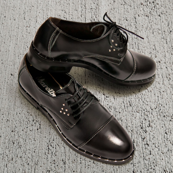 Dame casual sko 696 sort lak