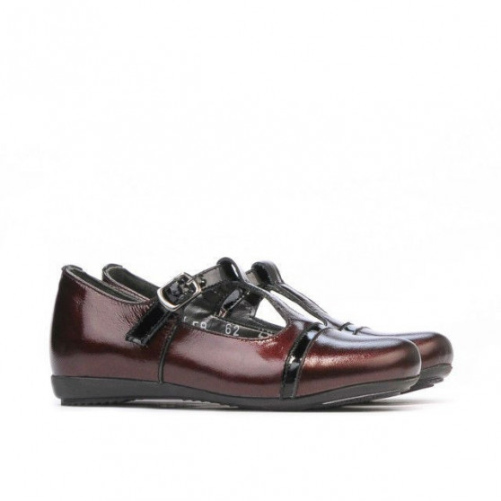 Småbørnssko 62c lak bordeaux+sort