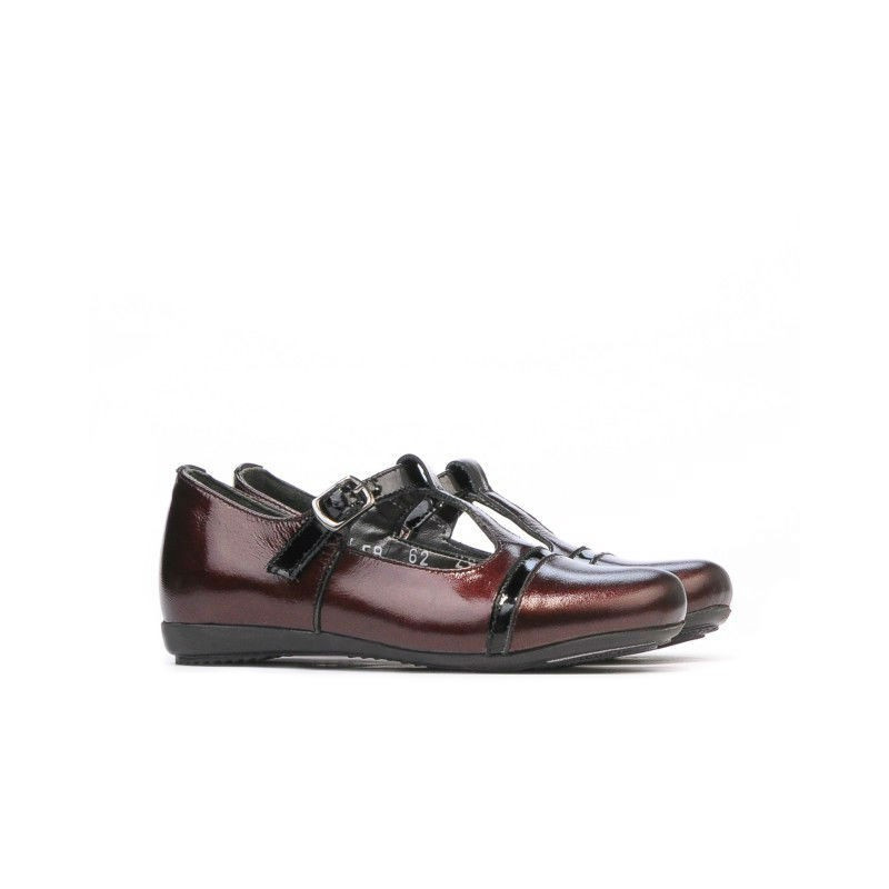 Småbørnssko 62c lak bordeaux+sort