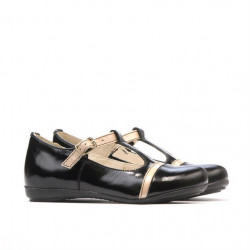 Børnesko 62c sort lak+beige