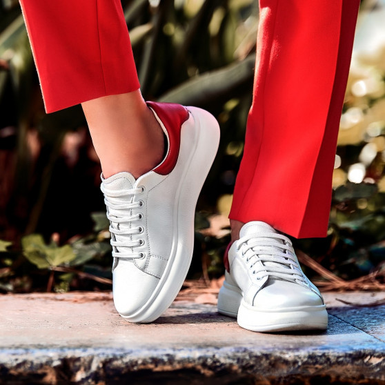Dame sneakers 6008 hvid kombineret