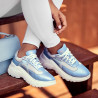 Damesneakers 6015 blå perlemor kombineret