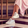 Damesneakers/casual 6010 hvid perlemor kombineret