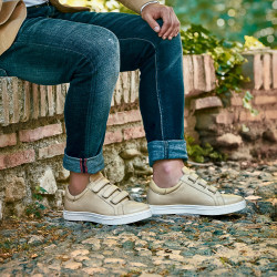 Herresportssko 893sc beige velcro