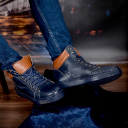 Herre støvler 4103 indigo+brun