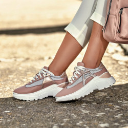 Damesneakers 6015 pudder perlemor kombineret