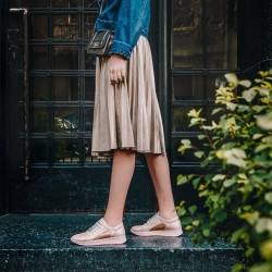 Dame sneakers/casual sko 6010 pudder perlemor kombineret