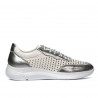 Damesneakers 6024 sølv+hvid