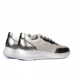 Damesneakers 6024 sølv+hvid