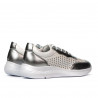 Damesneakers 6024 sølv+hvid