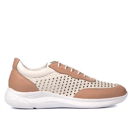 Damesneakers 6024 pudder+hvid