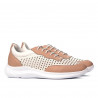 Damesneakers 6024 pudder+hvid