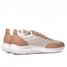 Damesneakers 6024 pudder+hvid