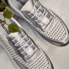 Damesneakers 6024 sølv+hvid