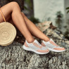 Damesneakers 6024 pudder+hvid