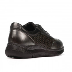 Damesneakers 6024 sølv+sort