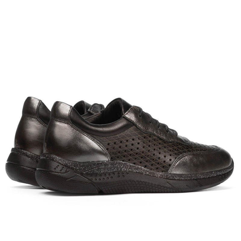 Damesneakers 6024 sølv+sort