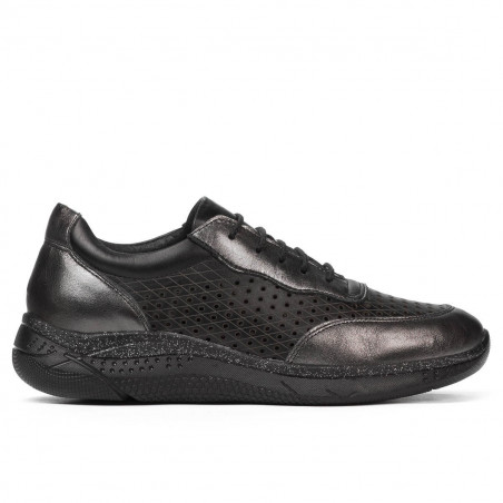 Damesneakers 6024 sølv+sort