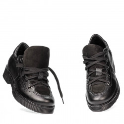 Dame casual sko 6026 sort kombineret