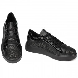 Casual/sport sko 6035 sort kombineret