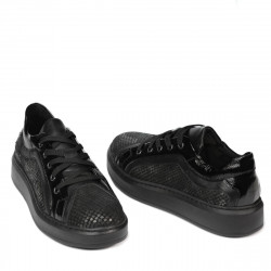 Casual/sport sko 6035 sort kombineret