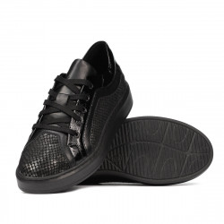 Casual/sport sko 6035 sort kombineret