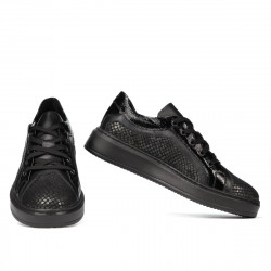 Casual/sport sko 6035 sort kombineret
