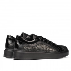 Casual/sport sko 6035 sort kombineret