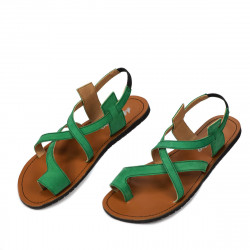 Damesandaler 5076 grøn ruskind