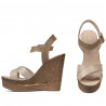Damesandaler 5078 beige+guld