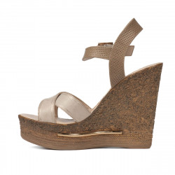 Damesandaler 5078 beige+guld