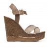 Damesandaler 5078 beige+guld