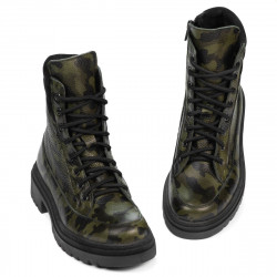 Dame støvler 3362 kaki camuflage