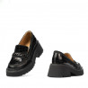 Dame casual sko 6041 sort krokodille kombineret