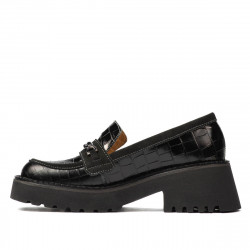 Dame casual sko 6041 sort krokodille kombineret