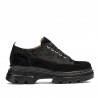 Dame casual sko 6043 sort velour kombineret