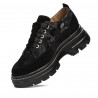 Dame casual sko 6043 sort velour kombineret