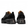 Dame casual sko 6043 sort velour kombineret