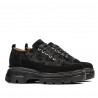 Dame casual sko 6043 sort velour kombineret