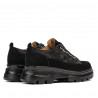 Dame casual sko 6043 sort velour kombineret