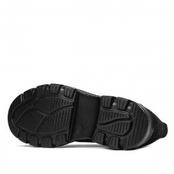 Dame casual sko 6043 sort velour kombineret
