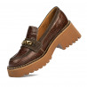 Dame casual sko 6041 croco brun kombineret