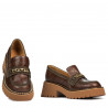 Dame casual sko 6041 croco brun kombineret