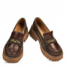 Dame casual sko 6041 croco brun kombineret