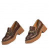 Dame casual sko 6041 croco brun kombineret